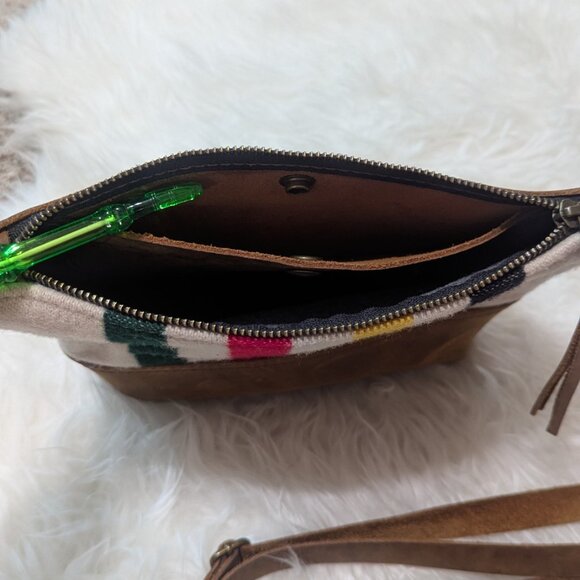 Pendleton Glacier Bay Stripe | Mini Fairfield Crossbody | Handmade Leather Purse - Picture 6 of 7